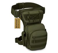 Huntvp Taktisch Beintasche Militär Beinbeutel MOLLE Hüfttasche Sport Tactical Leg Bag Armee Beintaschen Wasserdicht Gürteltasche Werkzeugtasche Tasche für Bein Herren Damen Motorrad, Typ-2-Grün