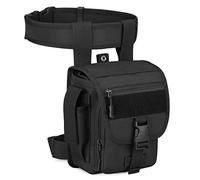 Huntvp Taktisch Beintasche Militär Beinbeutel MOLLE Hüfttasche Sport Tactical Leg Bag Armee Beintaschen Wasserdicht Gürteltasche Werkzeugtasche Tasche für Bein Herren Outdoor,Typ-3-Schwarz