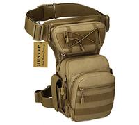 Huntvp Taktisch Beintasche Militär Beinbeutel MOLLE Hüfttasche Sport Tactical Leg Bag Armee Beintaschen Wasserdicht Gürteltasche Werkzeugtasche Tasche für Bein Herren Damen Motorrad, Typ-2-Braun