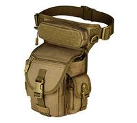 HUNTVP Taktisch Beintasche Militär Beinbeutel MOLLE Hüfttasche Sport Tactical Leg Bag Armee Beintaschen Wasserdicht Gürteltasche Werkzeugtasche Tasche für Bein Herren Damen Motorrad, Typ-1-Braun