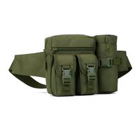 Huntvp Taktisch Hüfttasche mit Flaschenhalter Militärisch Bauchtasche Wasserdicht Gürteltasche MOLLE Wasserflasche Halter Multifunktional für Damen Herren Wandern Laufen Camping Trekking, Grün