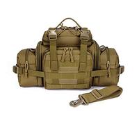 Huntvp Taktisch Hüfttasche Molle 3Way Gürteltasche wasserdichte Bauchtasche Tactical Crossbody Multifunktional Waistbag Bumbag Militär für Laufen Camping Wandern Trekking - Braun