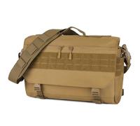 HUNTVP Taktisch Schultertasche Militär Crossbody Bag Sling Tasche Wasserabweisend Umhängetasche Messengerbag Aktentasche mit Verstellbar Schultergurt Outdoor (Braun-L)