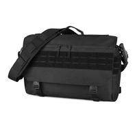 HUNTVP Taktisch Schultertasche Militär Crossbody Bag Sling Tasche Wasserabweisend Umhängetasche Messengerbag Aktentasche mit Verstellbar Schultergurt Outdoor (Schwarz-L)