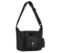 HUNTVP Taktisch Schultertasche Militär Crossbody Bag Sling Tasche Wasserabweisend Umhängetasche Messengerbag Aktentasche mit Verstellbar Schultergurt Outdoor, Schwarz