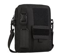 HUNTVP Taktisch Umhängetasche Molle Schultertasche Militär Crossbody Bag Wasserdicht Tragetasche Army Messengerbag querformat Crossbag Tactical für Outdoor Sport Trekking Wandern Camping,Schwarz