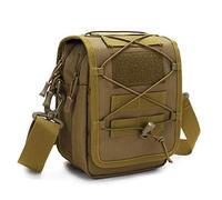 HUNTVP Taktische Umhängetasche Molle Schultertasche Militär Crossbody Bag Wasserdicht Sling Rucksack Multifunktional Messengerbag Crossbag Gürteltasche Bauchtasche für Sport Outdoor - Braun
