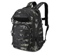 HUNTVP Taktischer Rucksack Herren 35L Militär Wanderrucksack MOLLE Trekkingrucksack Wasserabweisend Bundeswehr Kampfrucksack Kletterrucksack für Sport Reise Outdoor Wandern Camping Trekking,Camo