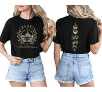 Huovud Vintage Book Shirts für Damen, Acotar Night Court T-Shirt Velaris City of Starlight T-Shirt Night Court Graphic Tee Tops, Schwarz, Mittel