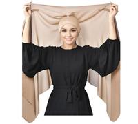 HURESON Instant Chiffon Hijab Set 3-in-1 Hijabs Schal mit integrierten Magneten und Unterkappen-Kopfwickel mit Modellmütze, Mandel Nr. 14, Large