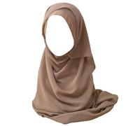 HURESON Instant Chiffon Hijab Set 3-in-1 Hijabs Schal mit integrierten Magneten und Unterkappen-Kopfwickel mit Modellmütze, Mandel Nr. 14, Large