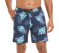 Hurley Badeshorts (2023 Designs), Dunkelblaues Blumenmuster, L