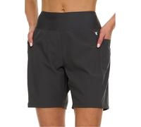 Hurley Badeshorts mit hoher Taille für Damen, Boardshorts mit Taschen und Innenfutter, schnell trocknend, LSF 50+, Dunkelgrau, Medium