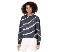 Hurley Damen Cropped Crew Sweatshirt, Mehrfarbig (Caviar Bleach Linear Tie Dye), 38