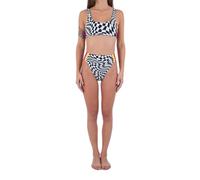 Hurley Damen Nascar Rvsb Moderate High Waist Bikinihöschen, Black White, XS
