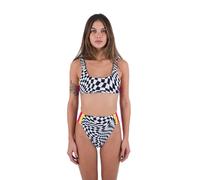 Hurley Damen Nascar Rvsb Scoop Front Top Bikinioberteil, Black White, S