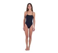 Hurley Damen Solid Square Neck Moderate One Piece Einteiliger Badeanzug, Black, M