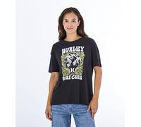 Hurley Damen Zak Oversized Tee T-Shirt, Kaviar, S