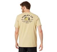 Hurley Herren Evd Explr Campin Ss T-Shirt, Cremefarbenes Ahornholz, S