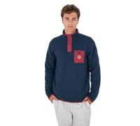 Hurley Herren Middleton Stepp-Fleece, 1/4-Reißverschluss, mit Druckknöpfen Pullover Sweater, Armored Navy, L