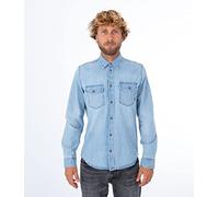 Hurley Herren Oceancare Denim, langärmlig Hemd, Light Denim22, XL