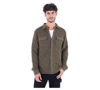 Hurley Herren Santa Cruz Quilted Fleece Ls Hemd, Olivgrün, XL