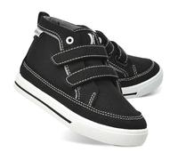 Hurley Kinder Kleinkind und kleine Kinder Tedd Canvas Sneakers mit Riemen, hoch geschnittener Skateboard-Schuhe für Jungen und Mädchen, strapazierfähige Schuhe für die Schule, Schwarz; Leinen, 9