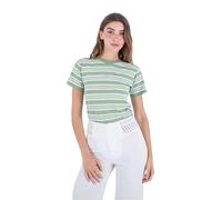 Hurley Kurzärmeliges T-Shirt für Damen - Signature Stripe, Loden Frost, Small