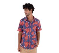 Hurley Printing Press Coral Short Sleeve Shirt Blau M Mann