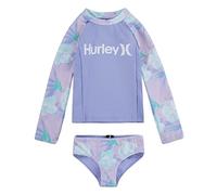 Hurley Mädchen Hrlg 2 Piece Rashguard Set Zweiteiliger Badeanzug, Light Orchid, 3 años