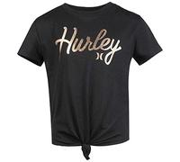 Hurley Mädchen Hrlg Knotted Boxt Tee T-Shirt, Schwarz/Blaues Graphit, 5 Años