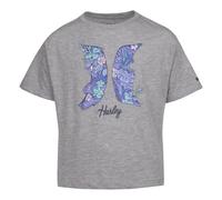 Hurley Mädchen Hrlg Lush Logo Tee T-Shirt, Dunkelgrau meliert, 8 Años