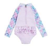 Hurley Mädchen Hrlg Ruffle Long Sleeve One Piece Einteiliger Badeanzug, Light Lavender, 2 años