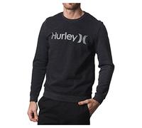 Hurley Mens OAO Solid Summer Fleece Crew Sweatshirt, Black, S