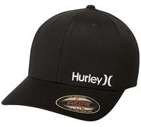 Hurley Men's Baseball Cap - Corp Stretch Fitted Hat, Size Small-Medium, Solid Black