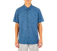 Hurley One and Only Herren-Hemd, strukturiert, kurzärmelig, Knopfleiste, Obsidian, L