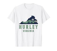 Hurley Outdoors Evergreen Wanderkarte des Bundesstaates Virginia im Retro-Look Preisgünstiges Grafik-T-Shirt, Herren, Weiß, XL
