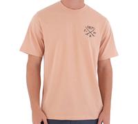 Hurley - Tee S/S Printing Press Evy - T-Shirt, Gr. XL, beige/rosa (BeachClay)