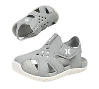 Hurley Wasserschuhe für Kinder, schnelltrocknend, schützende Zehensandalen mit verstellbarem Riemen und griffiger Sohle für Strand, Pool, Fluss und Sommer, Outdoor-Spielen, Fluss, GRAU, 25 EU