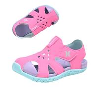 Hurley Wasserschuhe für Kinder, schnelltrocknend, schützende Zehensandalen mit verstellbarem Riemen und griffiger Sohle für Strand, Pool, Fluss und Sommer, Outdoor-Spielen, Fluss, Pink multi, 26 EU