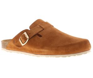 Hush Puppies Damen Sandalen Bailey Geschlossene Zehe Mule Leder Flach Slip-On Beige EU 37 / UK 4