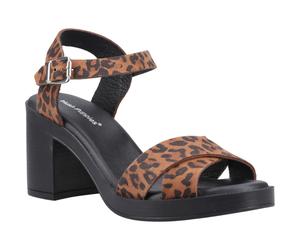 Hush Puppies Georgia Damen Sandalen Aus Leder Mit Leopardenmuster EU 37 / UK 4