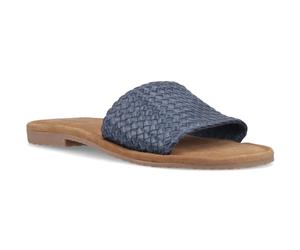 Hush Puppies Hetty Slide Leder Damen Navy Breite Sandalen EU 38 / UK 5