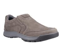 Hush Puppies Jasper Leder Herren Graue Nubuk Mokassins Schuhe EU 47.5 / UK 12
