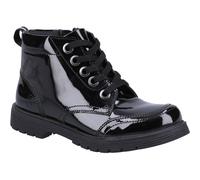 Hush Puppies Jolie Patent JNR Leder Mädchen Stiefel Schwarz EU 46 / UK 11