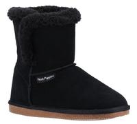 Hush Puppies Mädchen Ashlynn Wildleder Hausschuhe (Schwarz) EU 29 / UK 11