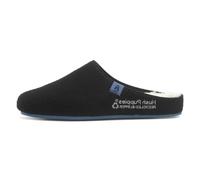 Hush Puppies The Good Slipper Herren Hausschuhe aus 90% recyceltem RPET-Polyester, Schwarz/Blau, Schwarz, 42 EU
