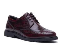 Hush Puppies Verity Hi-Shine Leder Damen Brogues Schuhe in Pflaume EU 38 / UK 5