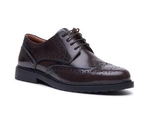Hush Puppies Verity Hi-Shine Leder Damen Schokoladen Brogues Schuhe EU 43 / UK 9