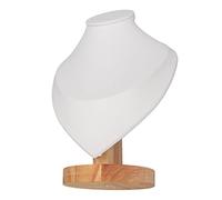HUSHUI Eleganter Holz-Halsketten-Display-Halter, Plüschstoff-Schmuckständer für Home Store Trade Show (Weiß)